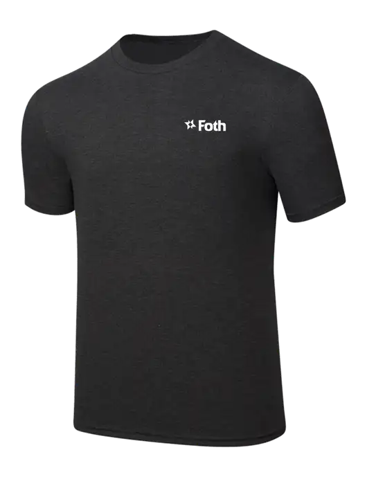 Simply Soft Black Frost 4.5oz  Poly/Combed Ring Spun Cotton T-Shirt w/Foth Logo