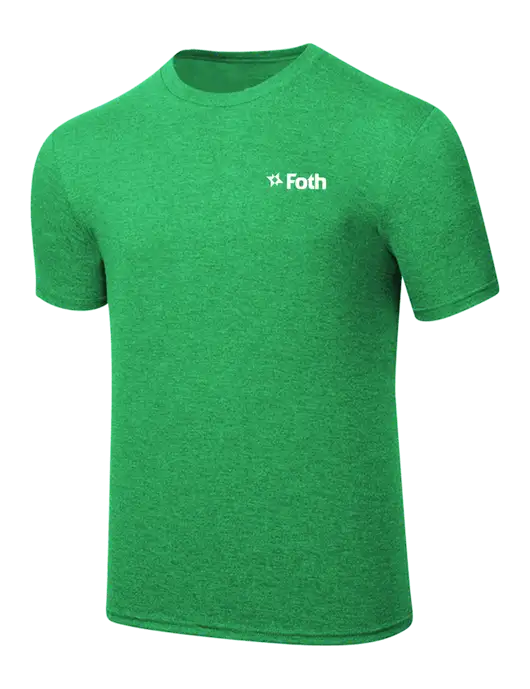 Simply Soft Kelly Green Frost 4.5oz  Poly/Combed Ring Spun Cotton T-Shirt w/Foth Logo