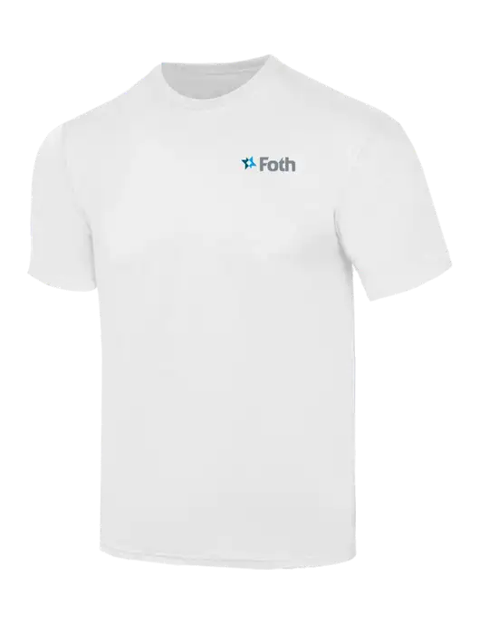 Simply Soft White 4.5oz  Poly/Combed Ring Spun Cotton T-Shirt w/Foth Logo