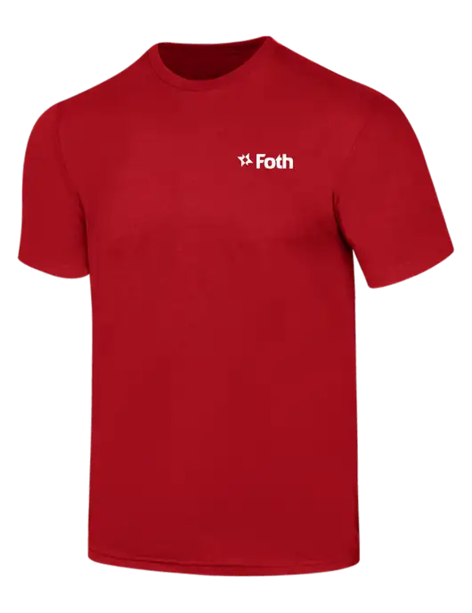 Simply Soft Red 4.5oz  Poly/Combed Ring Spun Cotton T-Shirt w/Foth Logo
