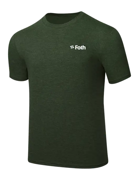Simply Soft Heathered Forest Green 4.5oz  Poly/Combed Ring Spun Cotton T-Shirt w/Foth Logo
