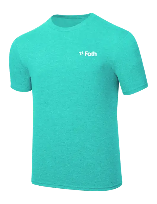Simply Soft Light Teal Heathered 4.5oz  Poly/Combed Ring Spun Cotton T-Shirt w/Foth Logo