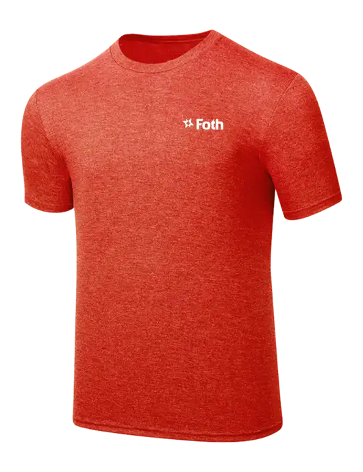 Simply Soft Dark Orange Heathered 4.5oz  Poly/Combed Ring Spun Cotton T-Shirt w/Foth Logo