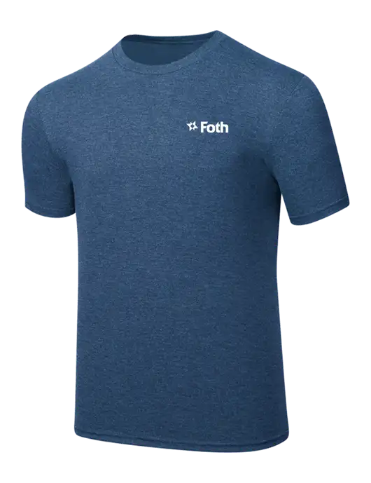 Simply Soft Heathered Navy 4.5oz  Poly/Combed Ring Spun Cotton T-Shirt w/Foth Logo