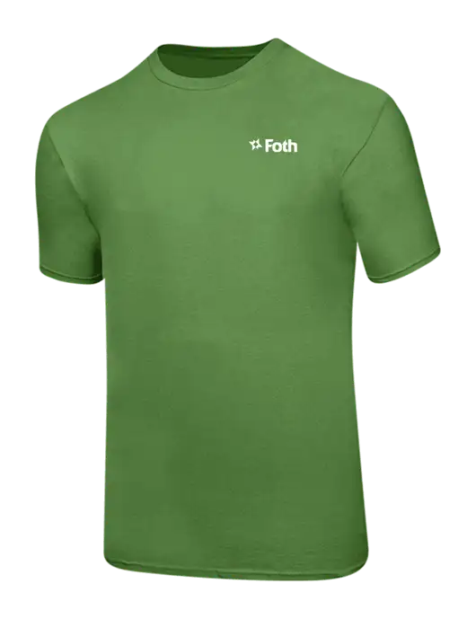 Ring Spun Light Olive 4.5 oz T-Shirt w/Foth Logo