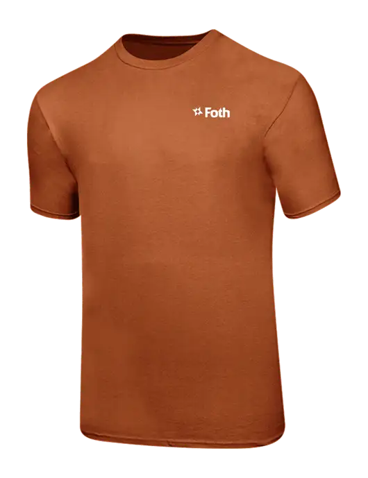 Ring Spun Burnt Orange 4.5 oz T-Shirt w/Foth Logo