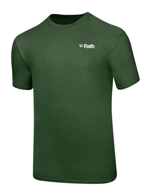 Ring Spun Dark Olive 4.5 oz T-Shirt w/Foth Logo