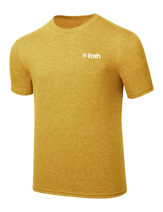 Simply Soft Yellow Gold Heathered 4.5oz Poly/Combed Ring Spun Cotton T-Shirt
 w/Foth Logo