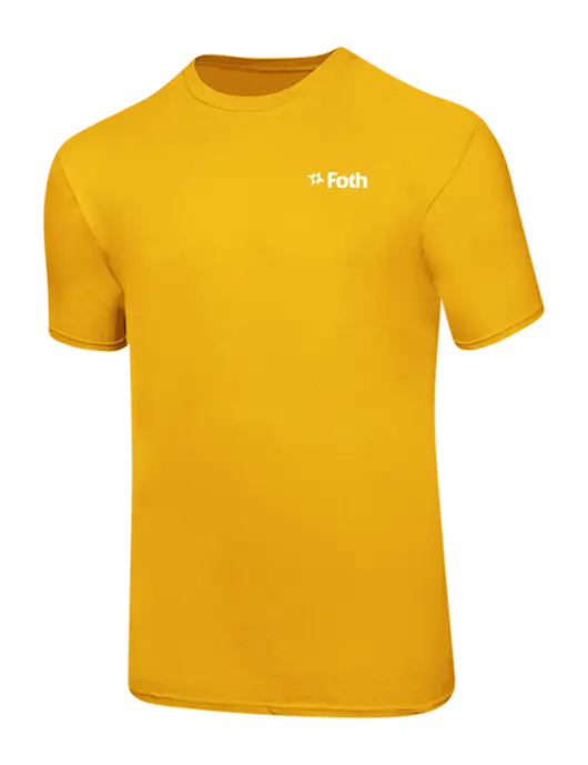 Ring Spun Yellow Gold 4.5 oz T-Shirt
 w/Foth Logo