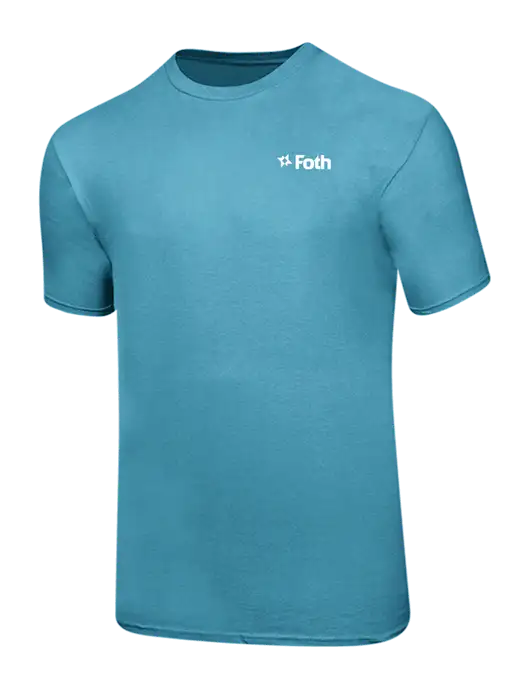 Ring Spun Light Sapphire 4.5 oz T-Shirt w/Foth Logo