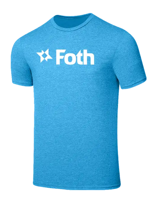 Seriously Soft Heathered Sapphire Blue T-Shirt w/Foth Logo