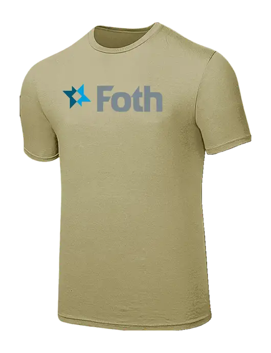 Seriously Soft Tan T-Shirt w/Foth Logo