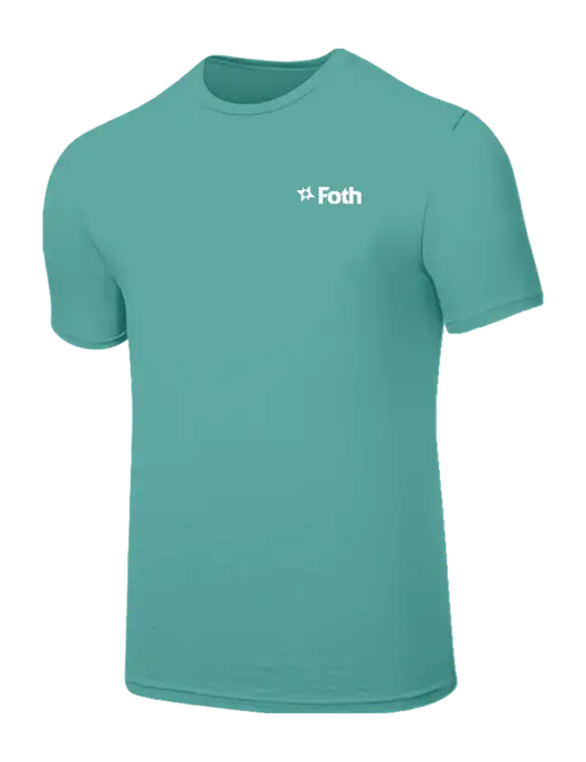 Seriously Soft Light Teal T-Shirt w/Foth Logo