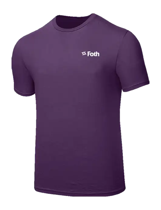 Seriously Soft Eggplant Purple T-Shirt w/Foth Logo