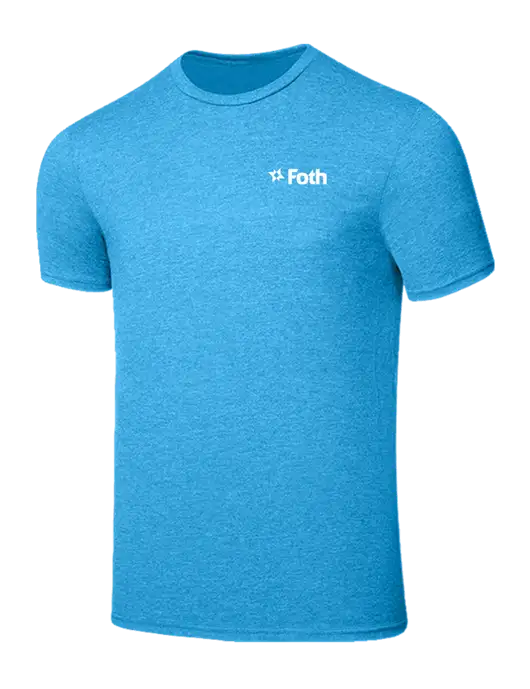 Seriously Soft Heathered Sapphire Blue T-Shirt w/Foth Logo
