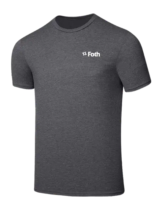Seriously Soft Heathered Charcoal T-Shirt w/Foth Logo