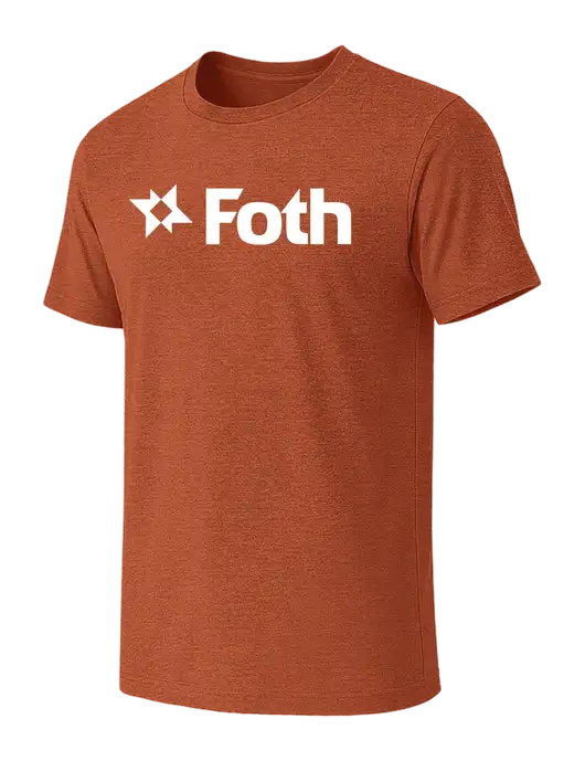 BELLA+CANVAS Burnt Orange Heather CVC Short Sleeve Tee w/Foth Logo