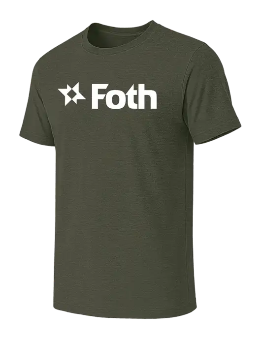 BELLA+CANVAS Heather Dark Military Green CVC Short Sleeve Tee w/Foth Logo