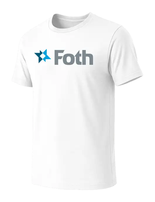 BELLA+CANVAS White Blend CVC Short Sleeve Tee w/Foth Logo