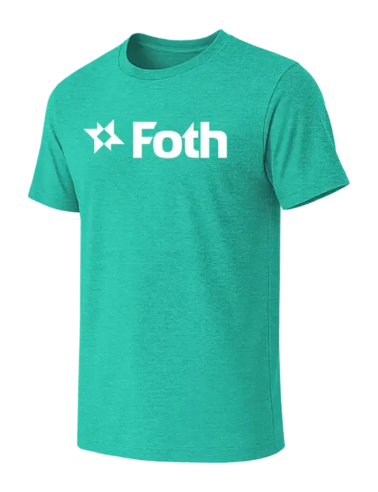 BELLA+CANVAS Heather Teal CVC Short Sleeve Tee w/Foth Logo