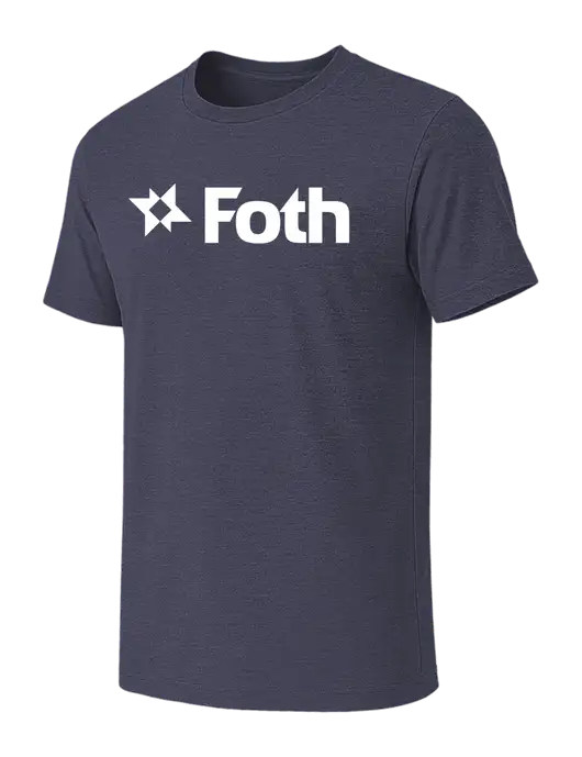 BELLA+CANVAS Heather Navy CVC Short Sleeve Tee w/Foth Logo
