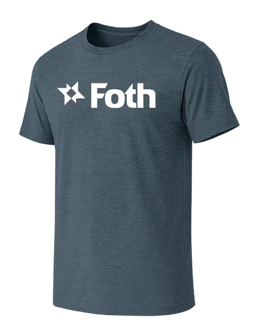 BELLA+CANVAS Heather Slate Blue CVC Short Sleeve Tee w/Foth Logo