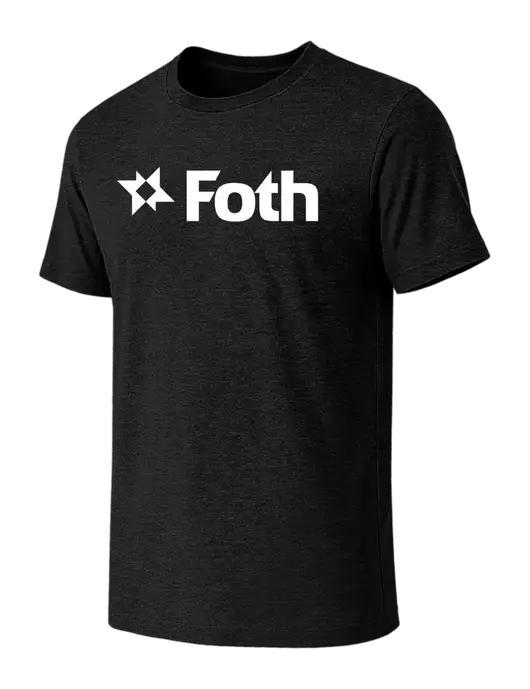 BELLA+CANVAS Black Heather CVC Short Sleeve Tee w/Foth Logo