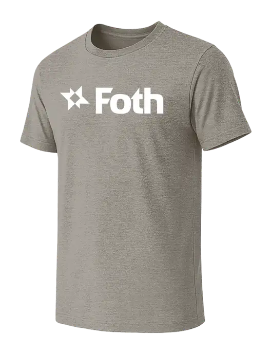 BELLA+CANVAS Heather Medium Brown CVC Short Sleeve Tee w/Foth Logo