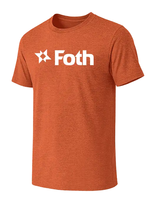 BELLA+CANVAS Heather Orange CVC Short Sleeve Tee w/Foth Logo