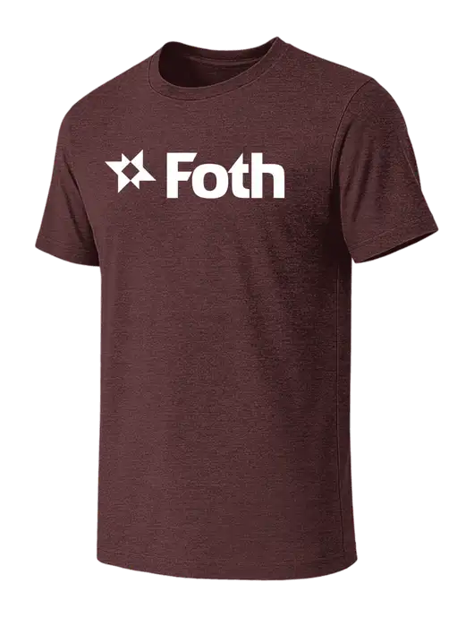 BELLA+CANVAS Heather Maroon CVC Short Sleeve Tee w/Foth Logo