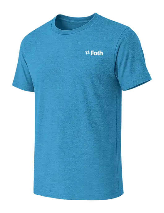 BELLA+CANVAS Heather Sapphire CVC Short Sleeve Tee w/Foth Logo