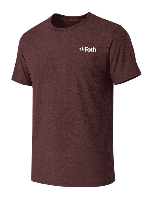 BELLA+CANVAS Heather Maroon CVC Short Sleeve Tee w/Foth Logo