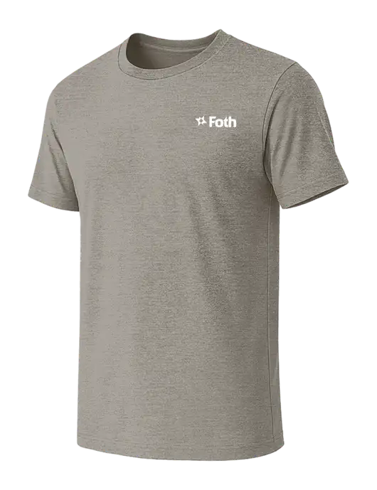 BELLA+CANVAS Heather Medium Brown CVC Short Sleeve Tee w/Foth Logo