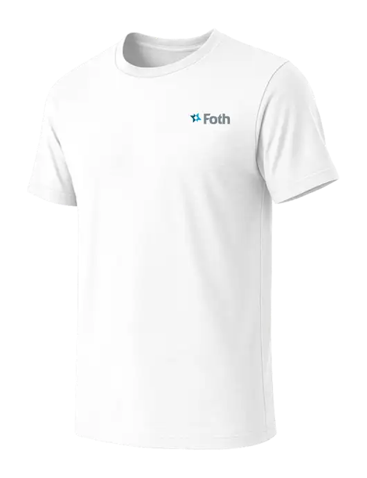 BELLA+CANVAS White Blend CVC Short Sleeve Tee w/Foth Logo