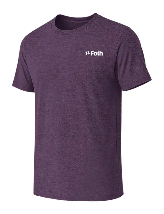BELLA+CANVAS Heather Purple CVC Short Sleeve Tee w/Foth Logo