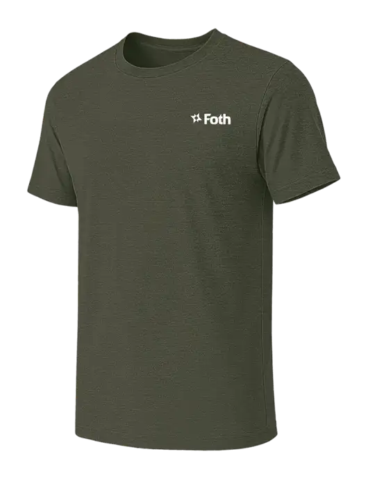BELLA+CANVAS Heather Dark Military Green CVC Short Sleeve Tee w/Foth Logo