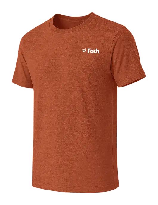 BELLA+CANVAS Burnt Orange Heather CVC Short Sleeve Tee w/Foth Logo