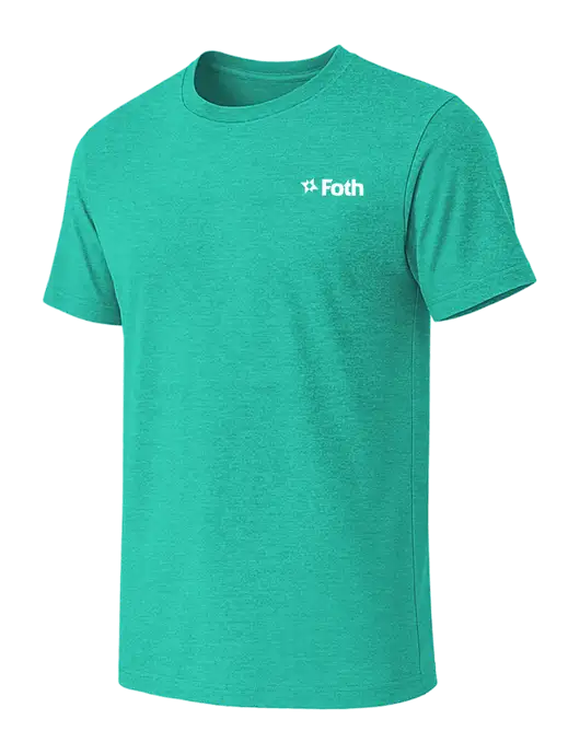 BELLA+CANVAS Heather Teal CVC Short Sleeve Tee w/Foth Logo