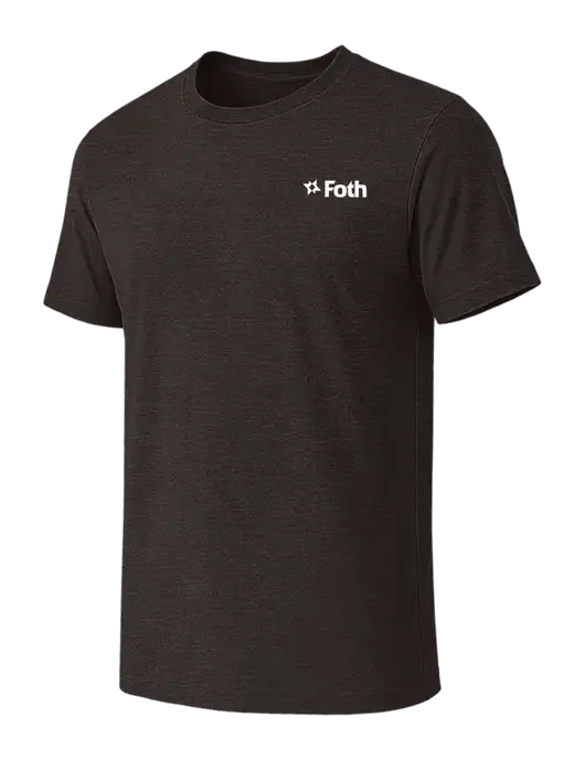 BELLA+CANVAS Dark Grey Heather CVC Short Sleeve Tee w/Foth Logo