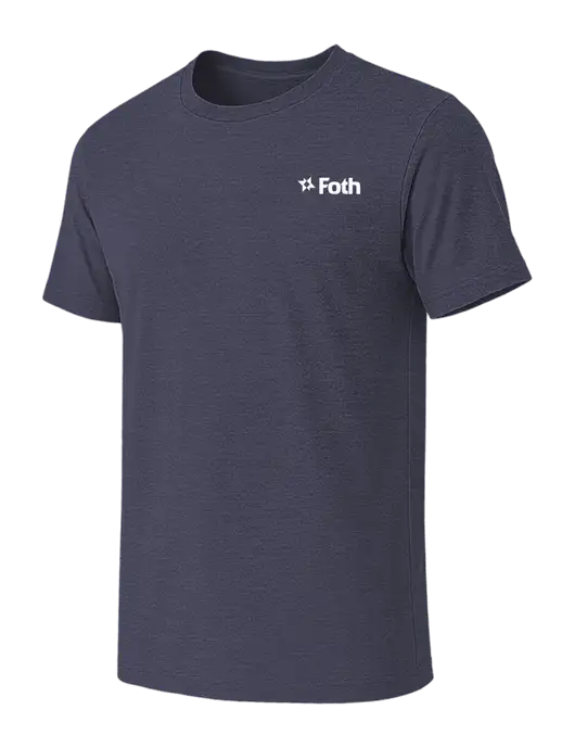 BELLA+CANVAS Heather Navy CVC Short Sleeve Tee w/Foth Logo