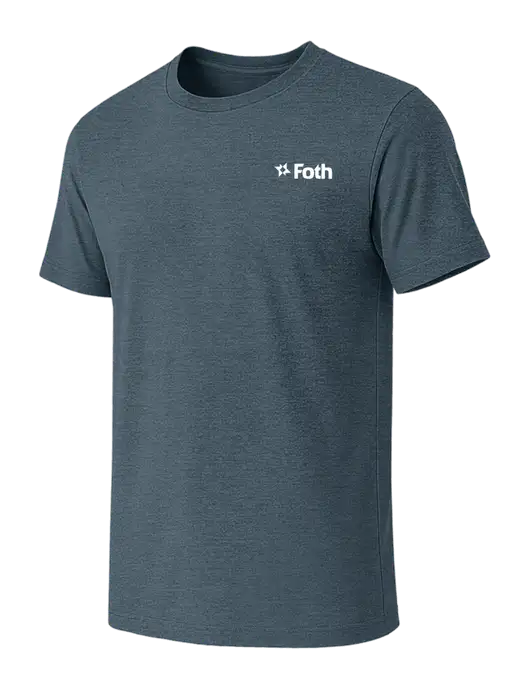 BELLA+CANVAS Heather Slate Blue CVC Short Sleeve Tee w/Foth Logo