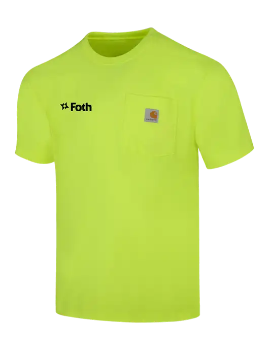 Carhartt Workwear Safety Yellow Pocket Short Sleeve T-Shirt w/Foth Logo