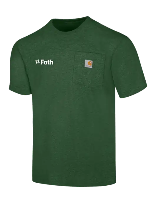 Carhartt Workwear Dark Green Heather Pocket Short Sleeve T-Shirt w/Foth Logo