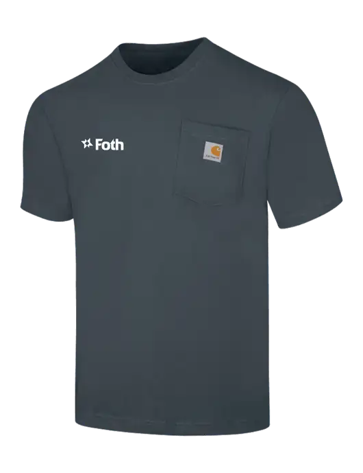 Carhartt Workwear Dark Slate Blue Pocket Short Sleeve T-Shirt w/Foth Logo