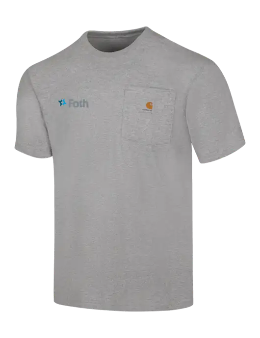 Carhartt Workwear Light Grey Heather Pocket Short Sleeve T-Shirt w/Foth Logo