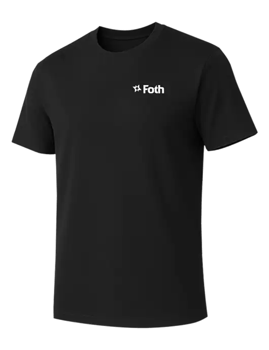 Allmade Deep Black Organic Cotton Tee w/Foth Logo