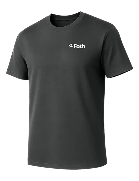 Allmade Charcoal Grey Organic Cotton Tee w/Foth Logo