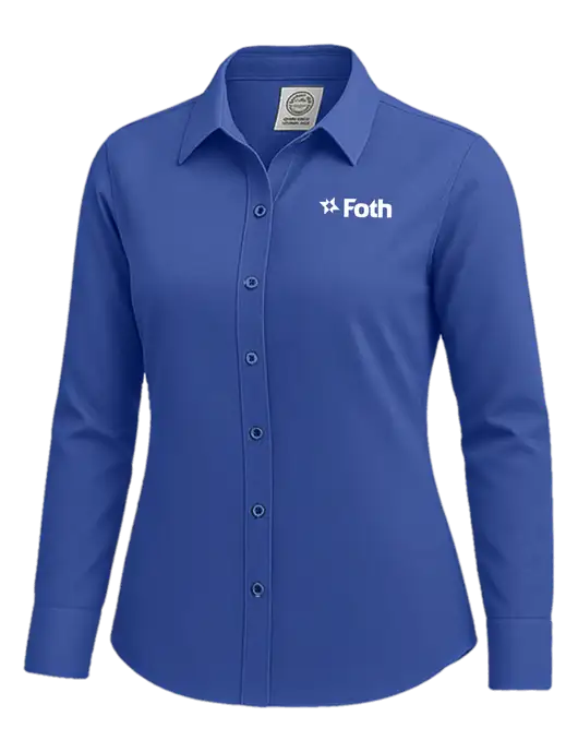 Brooks Brothers Womens Royal Blue Wrinkle-Free Stretch Nailhead Shirt w/Foth Logo
