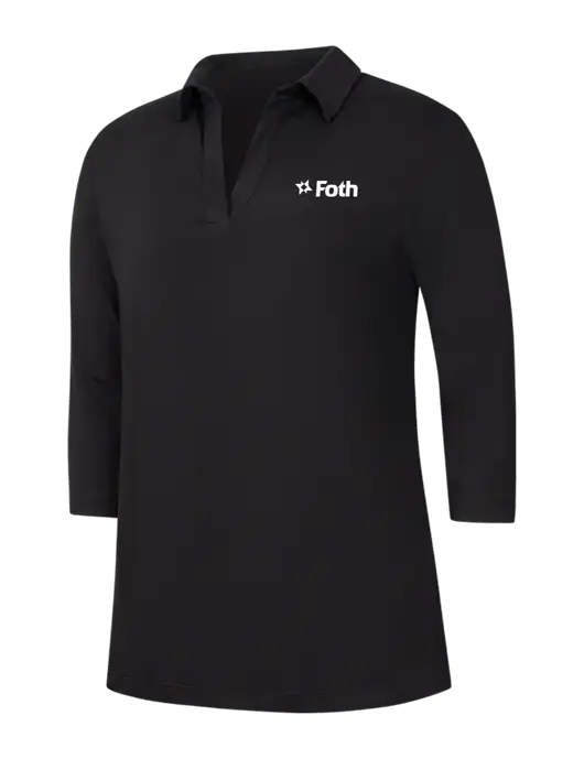 Womens Black Luxe Knit Tunic w/Foth Logo