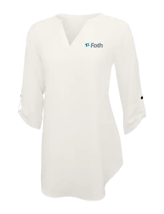 Ivory Womens 3/4 Sleeve Tunic Blouse w/Foth Logo